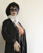 Mistress Mannequina wearing full vest breast forms, 2022-08-15, 5 photos, 1 topless